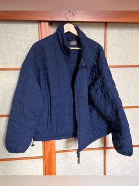 Free People Pippa Packable Puffer Jacket Large Navy Blue